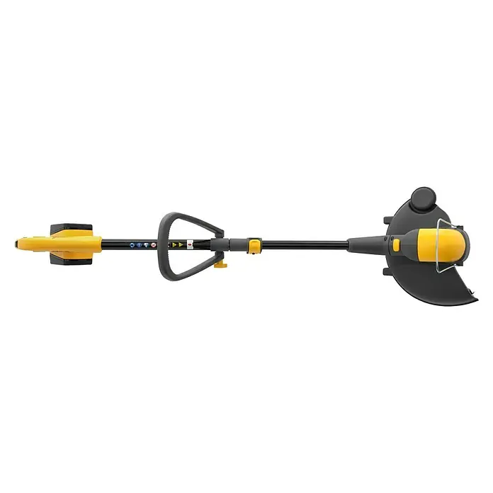 Stiga Akku-Rasentrimmer GT 300E - 20 V, 2 Ah, 2 Akkus, Schnittbreite Messer: 30 cm - Eine kabellose Akku-Rasentrimmer mit gelben und schwarzen Akzenten, ideal für die Gartenpflege. Der Trimmer ist leicht und einfach zu bedienen.