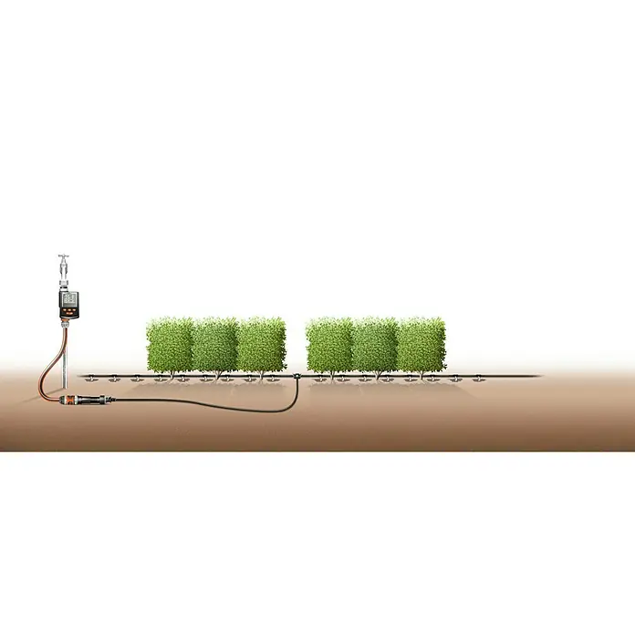 Gardena Micro-Drip Bewässerungs-Set Pflanzreihen Start-Set - Passend für: Pflanzreihen bis 15 m, Anwendungsbereich: Außen - Bewässerungssystem für Pflanzen mit Zeitschaltuhr und Schläuchen für eine effiziente und automatische Gartenbewässerung.