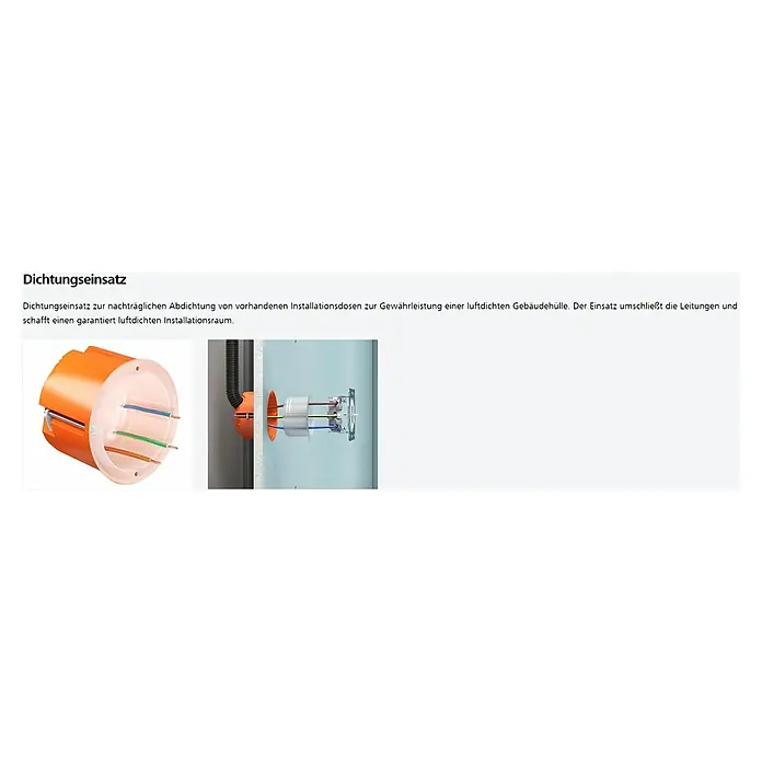 Kaiser Dichtungseinsatz 1040-01 - Durchmesser: 60 mm, Passend für: Unterputzdosen & Hohlwanddosen, 1 Stk. - Dichtungseinsatz: nachträgliche Abdichtung für luftdichte Gebäudehülle und Installation. Garantiert einen luftdichten Installationsraum.