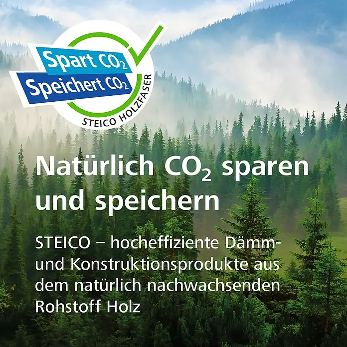 Steico Holzfaserplatte ecosilent - 790 x 590 mm, Stärke: 7 mm, 15 Stk. - Steico Holzfaser-Dämmprodukte speichern CO2. Natürliche und effiziente Dämm- und Konstruktionsprodukte aus nachwachsendem Holz.