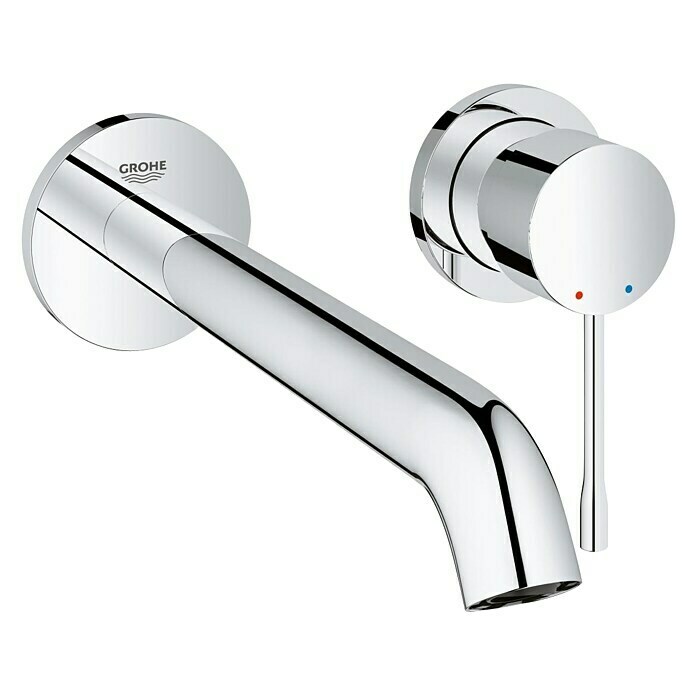 Grohe Essence Wand-Waschtischarmatur L2-Loch, Chrom, Glänzend Front View