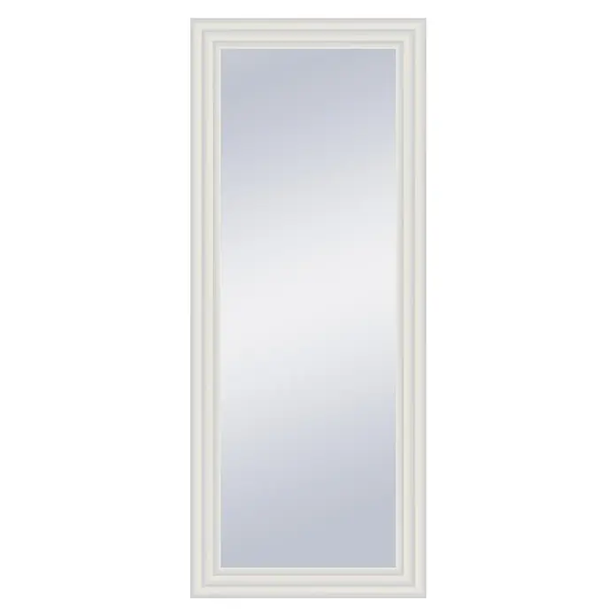 Espejo de pared Fantasía - 53 x 143 cm, Blanco, Madera - Elegante ventana de espejo rectangular con un marco de color crema de varios marcos, que añade un toque elegante a cualquier habitación.