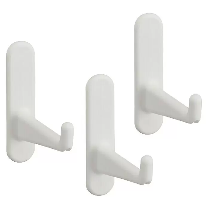 Elfa Classic by Elfa Lochwandhaken - Gerade, Passend für: Regalsystem Classic by Elfa, 3 Stk. - Set aus drei weißen Klebehaken aus Kunststoff.