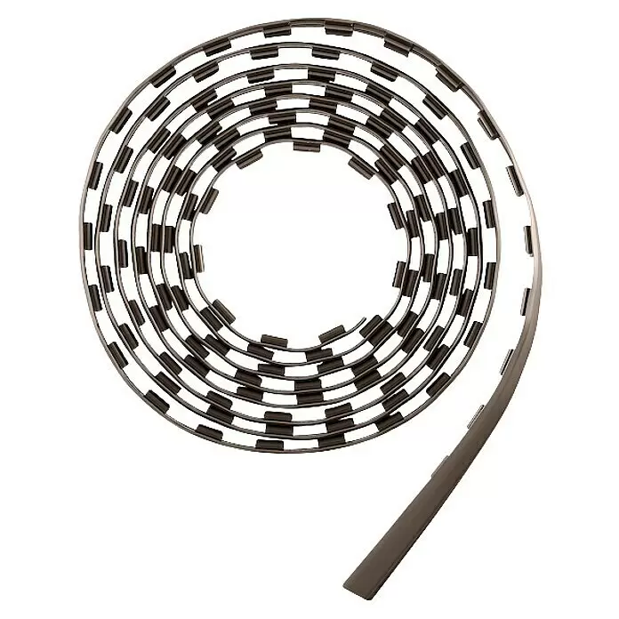 Elfa Classic by Elfa Abdeckleiste - Länge: 422,4 cm, Graphite - Flexibles Gleis, aufgerollt, mit dunklen Schwellen.