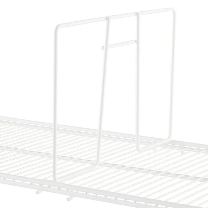 Elfa Classic by Elfa Regal - L x B x H: 31,1 x 5,4 x 20 cm, Farbe: Weiß - Weißer Drahtregal-Trenner, der Ordnung und Organisation schafft. Ideal für Regale im Schrank oder in der Speisekammer, um Gegenstände getrennt zu halten.