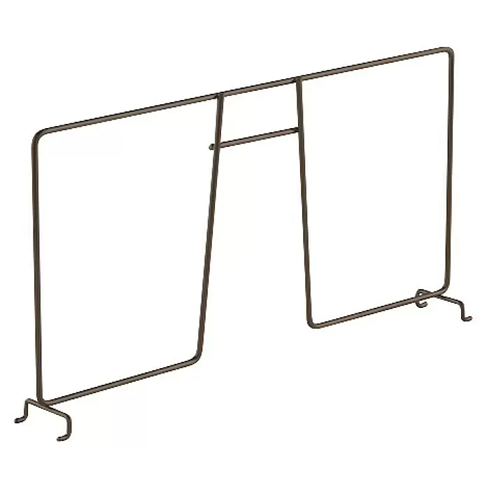 Elfa Classic by Elfa Regal - L x B x H: 41,1 x 4,4 x 20 cm, Farbe: Grau - Dunkles Metall-Kleiderständer mit zwei Stangen und Standfüßen.