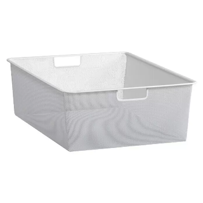 Elfa Classic by Elfa Gitterkorb für Korbregalsystem - L x B x H: 52,7 x 42,7 x 18,5 cm, Weiß - Weißer Netz-Aufbewahrungskorb.