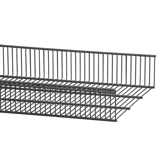 Elfa Classic by Elfa Gitterkorb - L x B x H: 40 x 60 x 9,6 cm, Graphite, Passend für: Regalsystem Classic by Elfa - Draufsicht auf ein graues, rechteckiges Drahtregal mit zwei Ebenen.