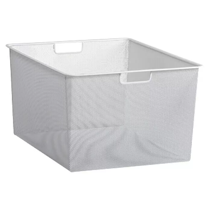 Elfa Classic by Elfa Gitterkorb für Korbregalsystem - L x B x H: 52,7 x 42,7 x 28,5 cm, Weiß - Weißer rechteckiger Metallgitter-Aufbewahrungskorb mit integrierten Griffen.