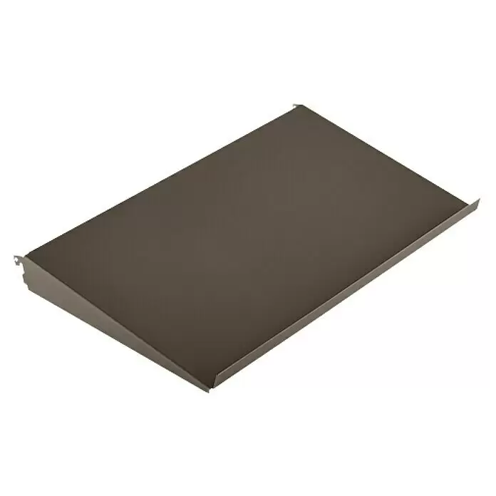 Elfa Classic by Elfa Regalboden - L x B x H: 34,8 x 59,8 x 7,5 cm, Graphite - Dunkelbraunes rechteckiges Metalltablett mit geneigter Fläche und Seitenrändern.