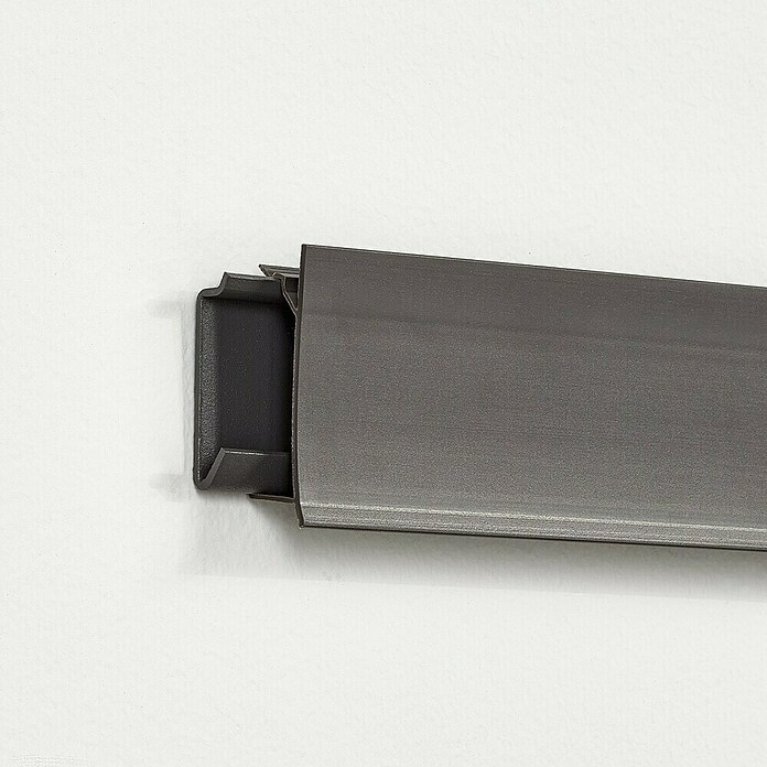 Elfa Garage+/Décor+ by Elfa Abdeckleiste für Aufhängeschiene (60 x 1,5 x 4,8 cm, Matt grau, Passend für: Regalsystem Garage+/Décor+ by Elfa) | BAUHAUS