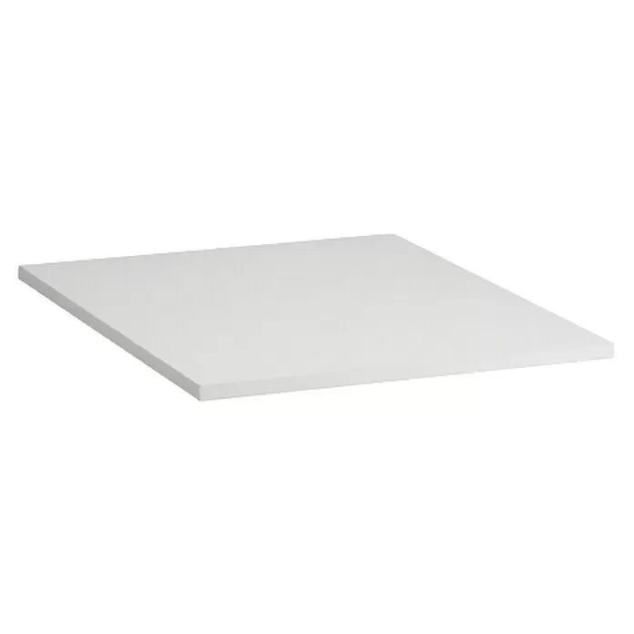 Elfa Classic by Elfa Regalboden für Korbregalsystem - L x B x H: 55 x 45 x 1,6 cm, Weiß - Weißes, rechteckiges, flaches Paneel, schräg gezeigt, um seine glatte Oberfläche und sein schlankes Profil zu präsentieren.