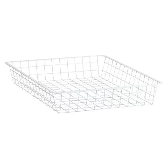 Elfa Classic by Elfa Drahtkorb für Korbregalsystem - L x B x H: 50 x 40 x 8 cm, Weiß - Weißer rechteckiger Drahtkorb aus Metall zur Aufbewahrung.
