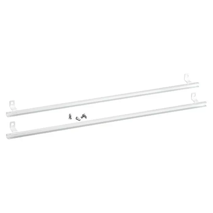 Elfa Laufschiene - Länge: 49 cm, Passend für: Regalsystem Classic by Elfa - Zwei weiße Montageschienen mit Endhalterungen und Metallbefestigungen.
