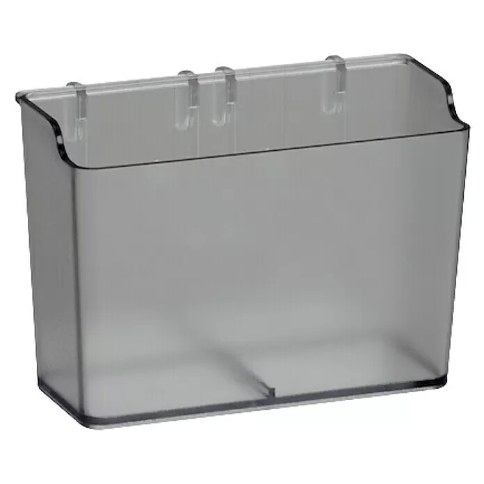 Elfa Classic by Elfa Aufbewahrungsbox - L x B x H: 6 x 11,2 x 8 cm, Kunststoff, Transparent, Passend für: Regalsystem Classic by Elfa - Durchsichtiger, rauchgrauer Kunststoff-Hängebehälter mit integrierten Haken.