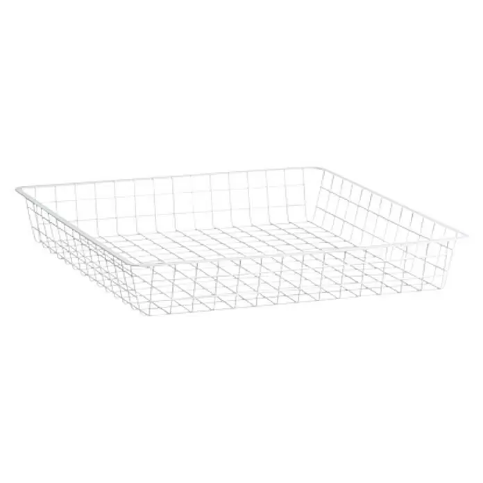 Elfa Classic by Elfa Drahtkorb für Korbregalsystem - L x B x H: 50 x 50 x 8 cm, Weiß - Weißer rechteckiger Drahtkorb aus Metall zur Aufbewahrung.
