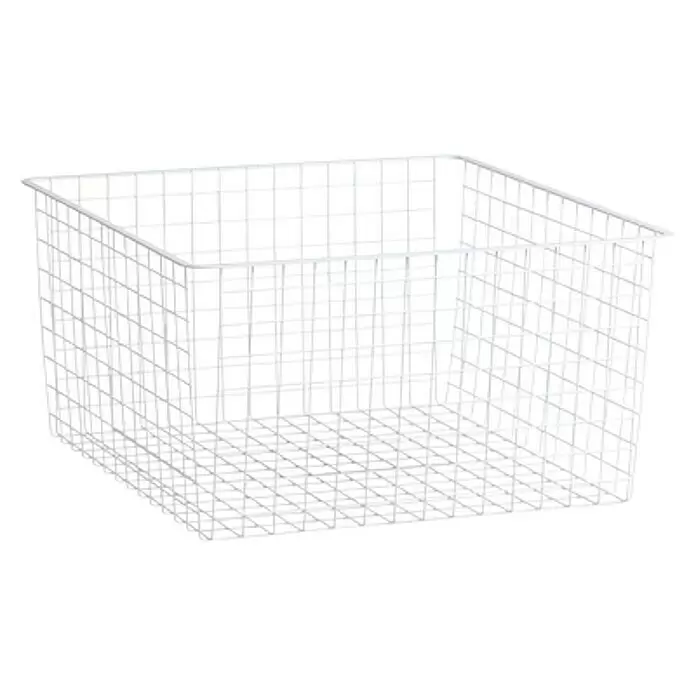 Elfa Classic by Elfa Drahtkorb für Korbregalsystem - L x B x H: 50 x 50 x 28 cm, Weiß - Weißer Draht-Aufbewahrungskorb. Rechteckig zur Organisation von Gegenständen.