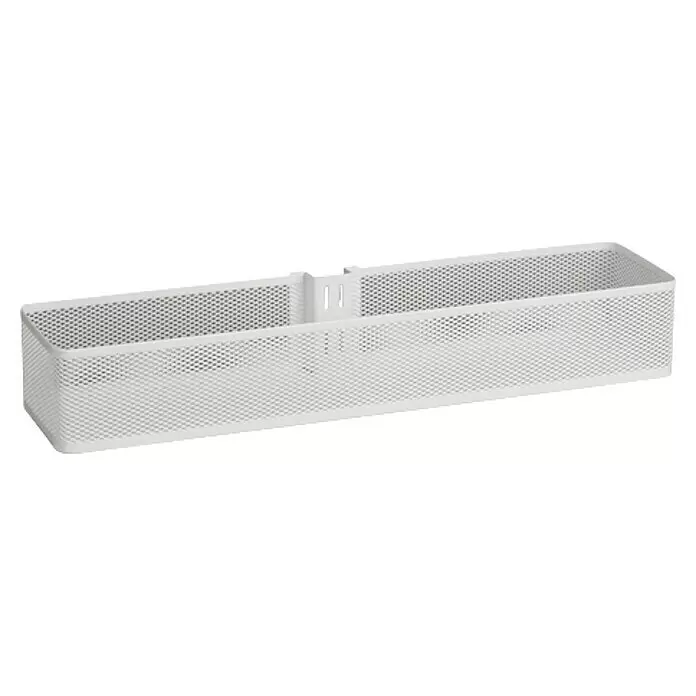 Elfa Classic by Elfa Gitterkorb - L x B x H: 10,6 x 43,5 x 7,4 cm, Weiß - Weißer gelochter Metall-Aufbewahrungskorb mit zwei Fächern.