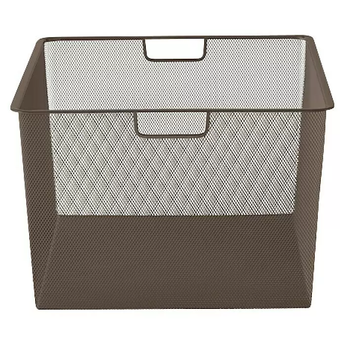 Elfa Classic by Elfa Gitterkorb für Korbregalsystem - L x B x H: 40 x 40 x 28 cm, Graphite - Dunkelbrauner Metallgitter-Aufbewahrungskorb mit massivem Boden und integrierten Griffen.