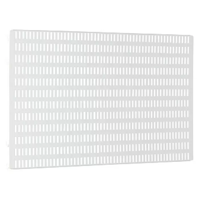Elfa Classic by Elfa Lochwand - L x B x H: 1,5 x 60 x 38 cm, Weiß - Weiße, rechteckige Ablaufmatte aus Kunststoff mit perforiertem Gittermuster und vertikalen Schlitzen.