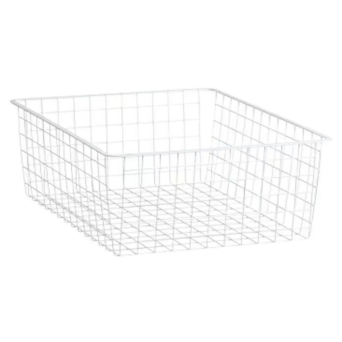 Elfa Classic by Elfa Drahtkorb für Korbregalsystem - L x B x H: 50 x 40 x 18 cm, Weiß - Weißer Metallkorb aus Drahtgeflecht zur Aufbewahrung und Organisation.