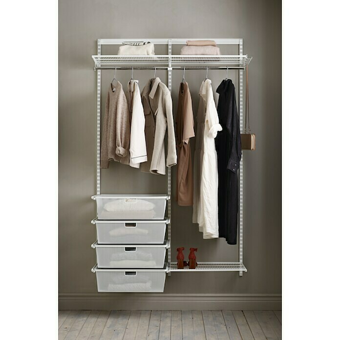 Elfa Classic by Elfa Gitterkorb Set mit Auszug (L x B x H: 40 x 60 x 18 cm, Weiß, 4 Stk.) | BAUHAUS