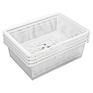 Elfa Classic by Elfa Cesta de rejilla (L x An x Al: 40 x 60 x 18 cm, Blanco, 4 ud.)