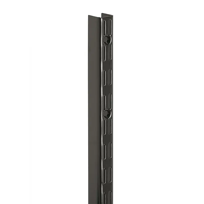 Elfa Classic by Elfa Hängeschiene Verlängerung - Länge: 114,8 cm, Graphite, Passend für: Regalsystem Classic by Elfa, Zweilochsystem - Schwarze Regalsäule mit Schlitzen zur Befestigung von Regalböden. Robustes und vielseitiges Regalsystem.