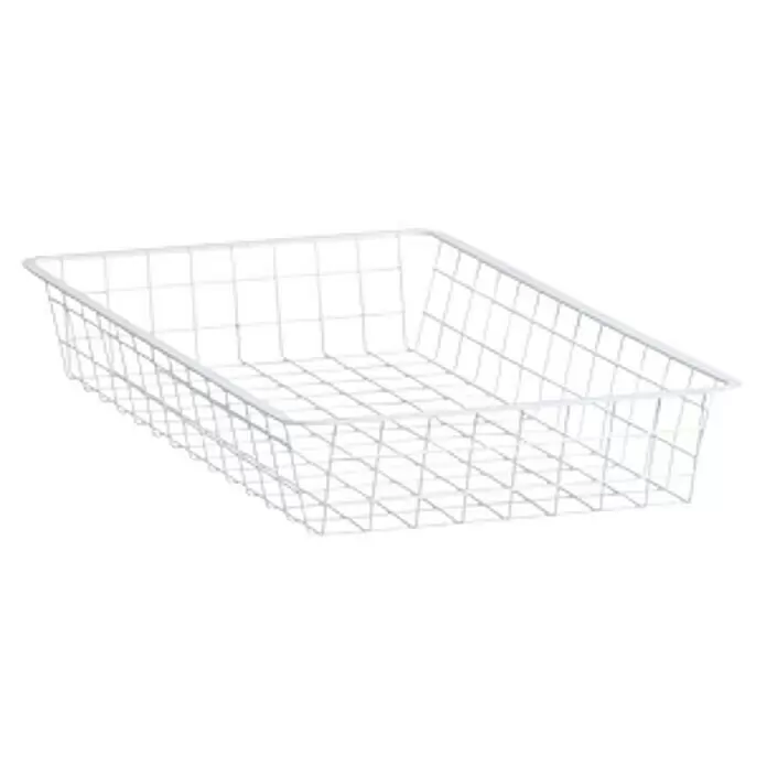 Elfa Classic by Elfa Drahtkorb für Korbregalsystem - L x B x H: 50 x 30 x 8 cm, Weiß - Weißer rechteckiger Drahtkorb zur Aufbewahrung.