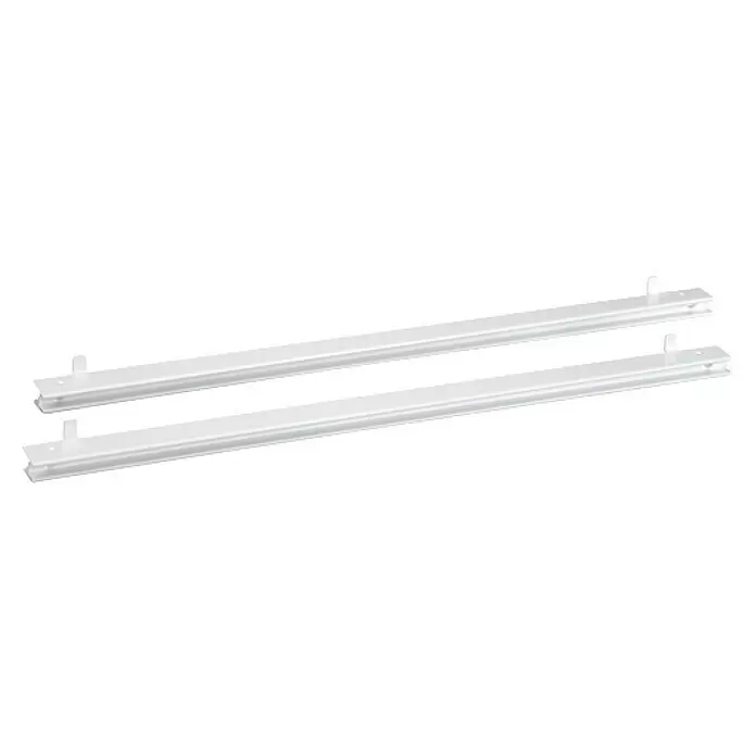 Elfa Laufschiene - Länge: 54 cm, Passend für: Regalsystem Classic by Elfa - Zwei weiße Montageschienen mit integrierten transparenten Clips.