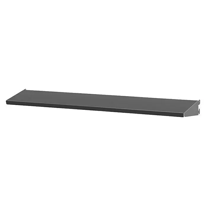Elfa Classic by Elfa Regalboden inkl. Tragarm - L x B x H: 10 x 60 x 4,8 cm, Graphite, Regalsystem Classic by Elfa - Dunkelgraues Metallregal oder Halterung mit einem angeschrägten Ende und Befestigungslaschen.