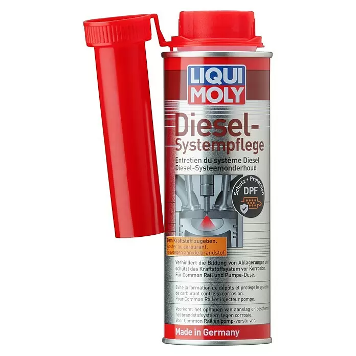 Liqui Moly Dieselzusatz Systempflege Diesel - 250 ml - Rote Dose Liqui Moly Diesel-Systempflege mit abnehmbarem Ausgießer.