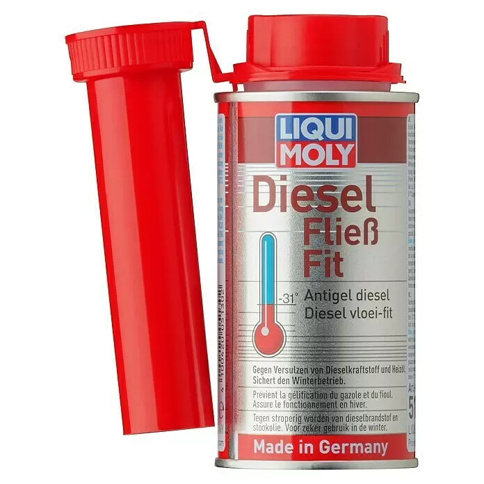 Liqui Moly Diesel-Additiv Diesel Fließ Fit - 150 ml - Rote LIQUI MOLY Diesel Fließ Fit Dose mit separatem rotem Messfläschchen. Dieseladditiv verhindert das Gelieren im Winter.