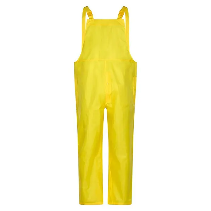 Regenlatzhose - M, 100% Polyester - Gelbe wasserdichte Regenhose mit Trägern. Ideal für Arbeiten im Freien bei nassem Wetter, bietet Komfort und Schutz vor den Elementen.