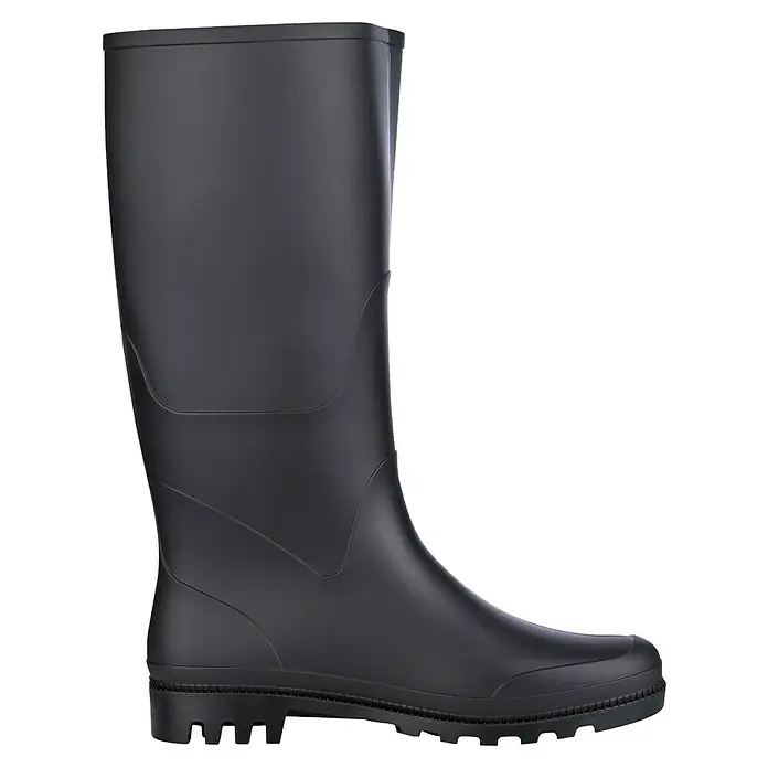 Sicherheitsstiefel - Schuhgröße: 41, Kniehoch - Schwarzer Gummistiefel mit profilierter Sohle, ideal für regnerische Tage und Outdoor-Aktivitäten. Robust und wasserdicht.