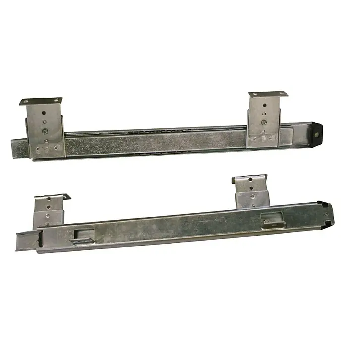Micel Guía lateral portateclado GC14 - 2 ud., Acero - Dos guías metálicas para cajones con soportes de montaje, perfectas para cajones o bandejas de teclado. Construcción duradera y fiable.