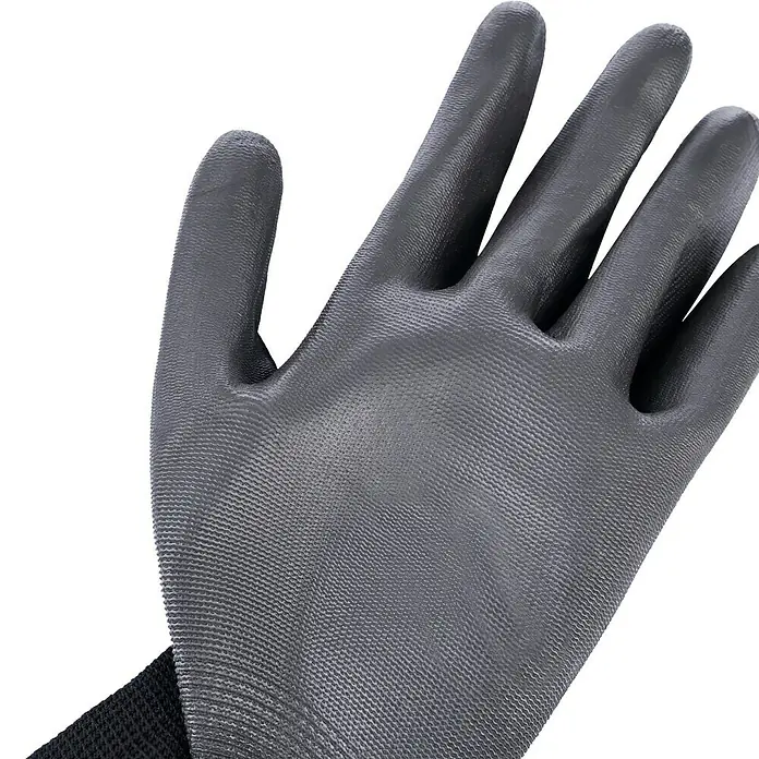 Guide Arbeitshandschuhe 589 PP - Schwarz, 10 - Nahaufnahme eines grauen Schutzhandschuhs.
