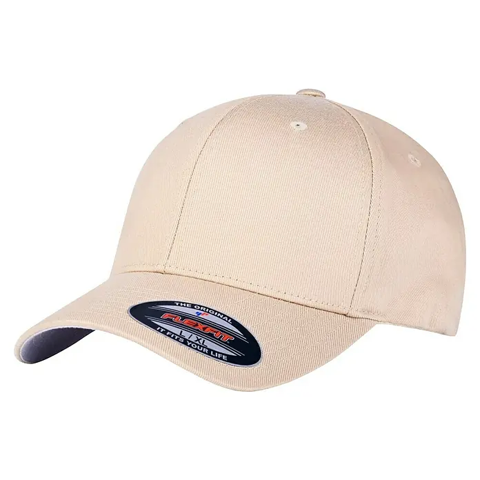 Flexfit Baseballkappe - Khaki, S/M - Beigefarbene Flexfit-Kappe, ideal für sonnige Tage. Das flexible Design sorgt für bequemen Halt und ein angenehmes Tragegefühl.
