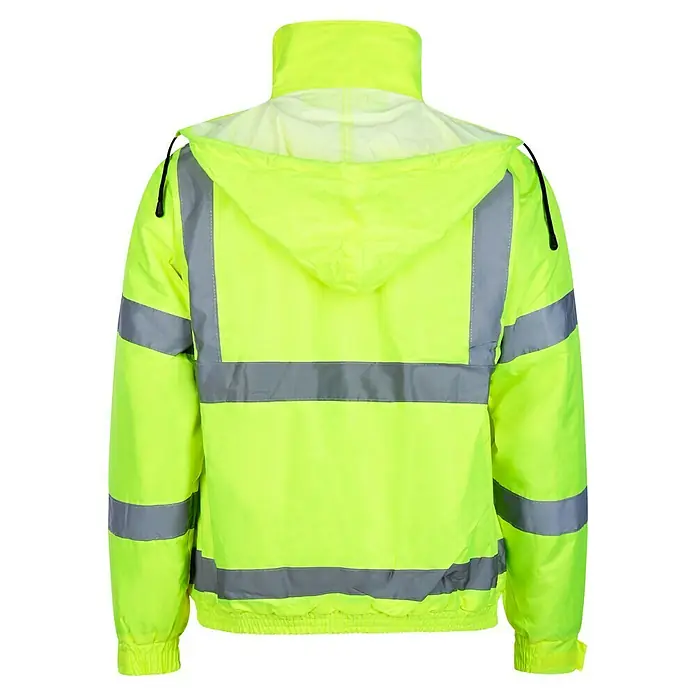 Scheibler Warnschutz-Jacke BlousonGelb, XXL - Gelbe Warnschutzjacke mit Kapuze und reflektierenden Streifen für bessere Sichtbarkeit.