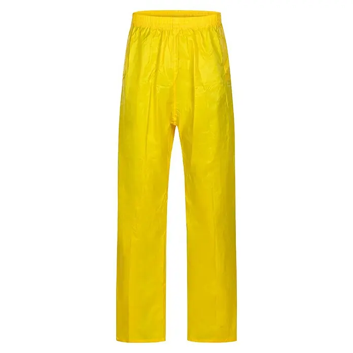 Regenbekleidung - L, Gelb - Gelbe Regenhose mit Gummizug, ideal für Outdoor-Aktivitäten und zuverlässigen Schutz vor schlechtem Wetter.