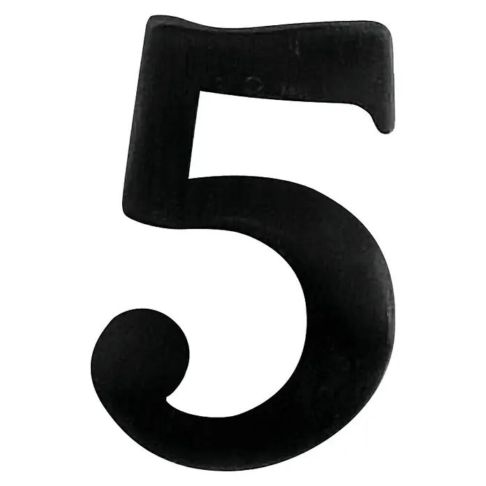 Micel Número 10 cm - 2, Negro - Número 5 negro de metal para puerta. Perfecto para añadir un toque de estilo a tu casa y muy resistente.