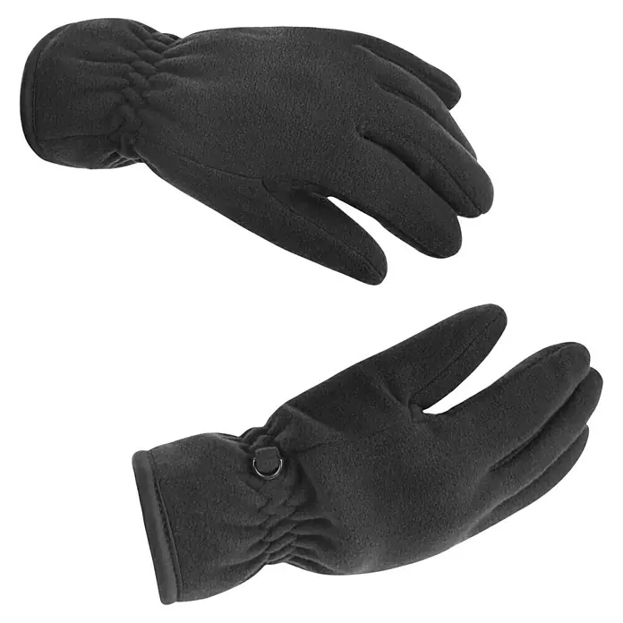 Elutex Winterhandschuhe - M, Schwarz - Schwarze Fleecehandschuhe, ideal für kühles Wetter und Outdoor-Aktivitäten. Die Handschuhe sind warm und bequem.