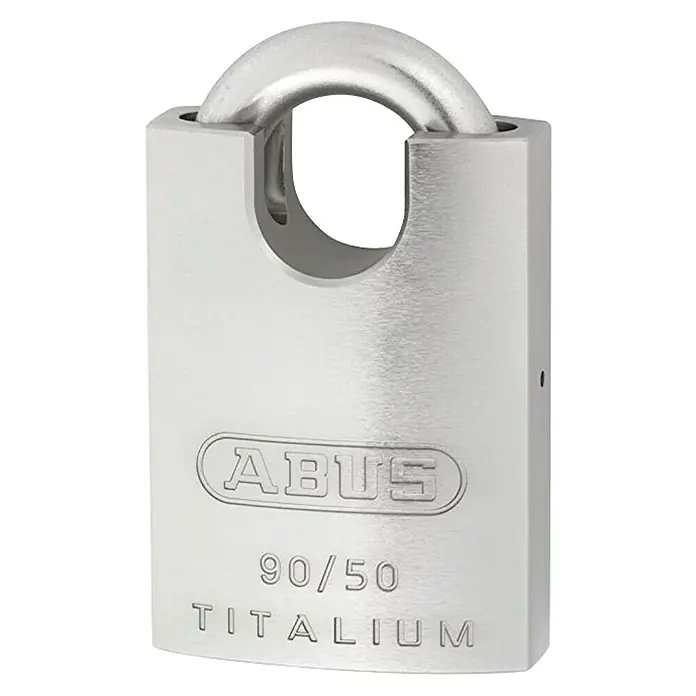 Abus Marine Candado 90RK/50 - An x Al: 50 x 81,5 mm, 1 ud., Aluminio - Candado ABUS 90/50 Titalium plateado con un arco grueso y redondeado.
