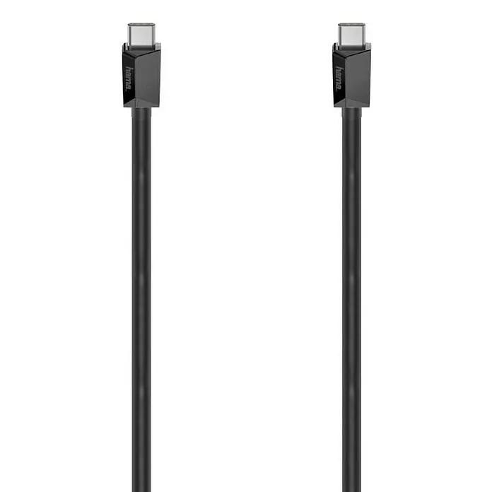 Hama USB-Kabel - 0,75 m, USB C-Stecker, Schwarz - Abbildung zweier schwarzer Hama USB-C-Kabel, die für eine schnelle und zuverlässige Datenübertragung konzipiert sind.