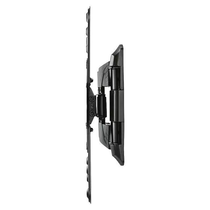 Hama TV-Wandhalterung schwenkbar - Passend für: Bildschirmdiagonale 32 - 65″, 81 - 165 cm, Belastbarkeit: 35 kg, Wandabstand: 5,8 cm - 52,1 cm - Schwarze Gelenk-TV-Wandhalterung aus Metall, seitlich ausgezogen dargestellt.