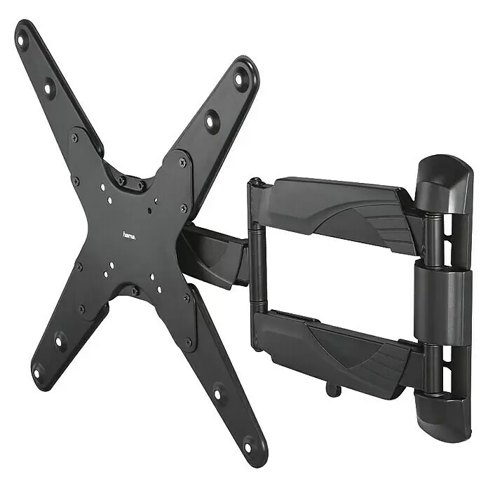 Hama TV-Wandhalterung schwenkbar - Passend für: Bildschirmdiagonale 32 - 65″, 81 - 165 cm, Belastbarkeit: 35 kg, Wandabstand: 5,8 cm - 52,1 cm - Schwarze schwenkbare TV-Wandhalterung mit VESA-Platte und mehrgelenkigem Arm.