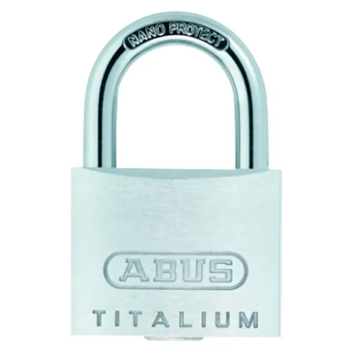 Abus Titalium Candado 64TI/50 - An x Al: 50 x 77 mm, Material estribo: Acero especial endurecido - Candado Abus Titalium con arco Nano Protect para mayor resistencia a la corrosión y seguridad fiable.