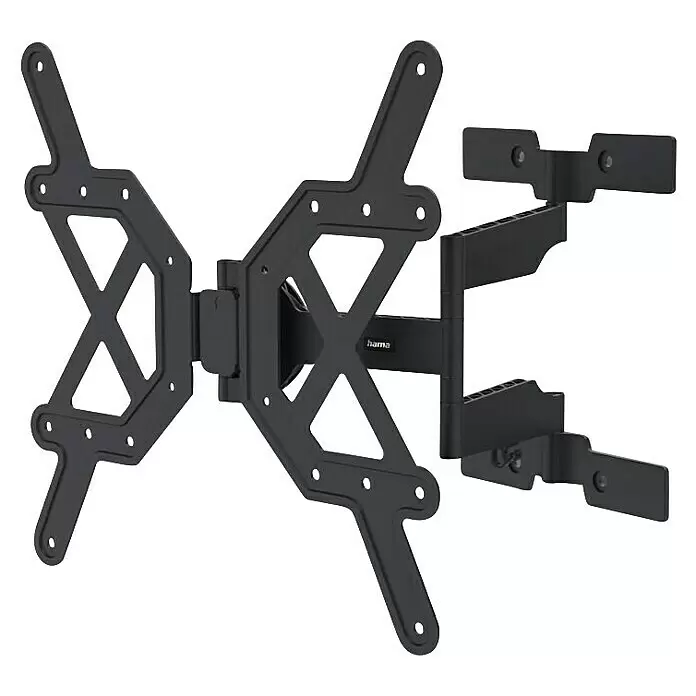 Hama TV-Wandhalterung schwenkbar - Passend für: Bildschirmdiagonale 32 - 65″, 81 - 165 cm, Belastbarkeit: 30 kg, Wandabstand: 2,5 cm - 41 cm - Schwarze, schwenkbare TV-Wandhalterung aus Metall mit Auslegerarmen.