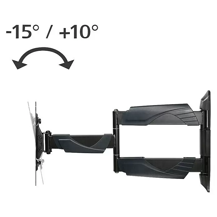Hama TV-Wandhalterung schwenkbar - Passend für: Bildschirmdiagonale 32 - 65″, 81 - 165 cm, Belastbarkeit: 35 kg, Wandabstand: 5,8 cm - 52,1 cm - Dunkelgraue, voll bewegliche TV-Wandhalterung mit Gelenkarmen und Neigungsbereich von -15° bis +10°.