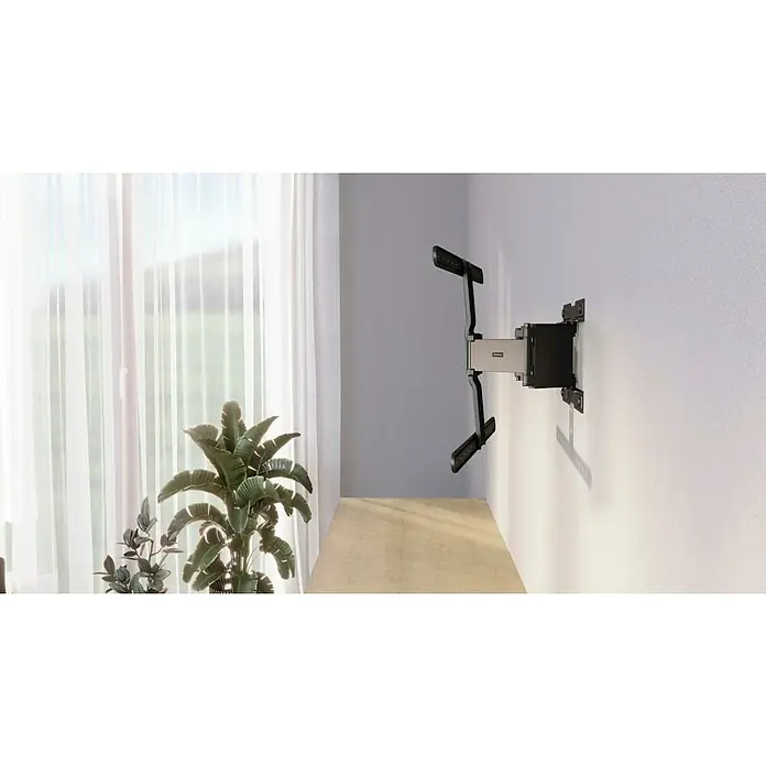 Hama TV-Wandhalterung schwenkbar Ultraslim - Passend für: Bildschirmdiagonale 37 - 90″, 94 - 228,6 cm, Belastbarkeit: 50 kg, Wandabstand: 2,3 cm - 27,8 cm - Wandhalterung für Fernseher zur optimalen Platzierung. Das schlanke Design passt perfekt in moderne Wohnräume und ermöglicht flexible Betrachtungswinkel.